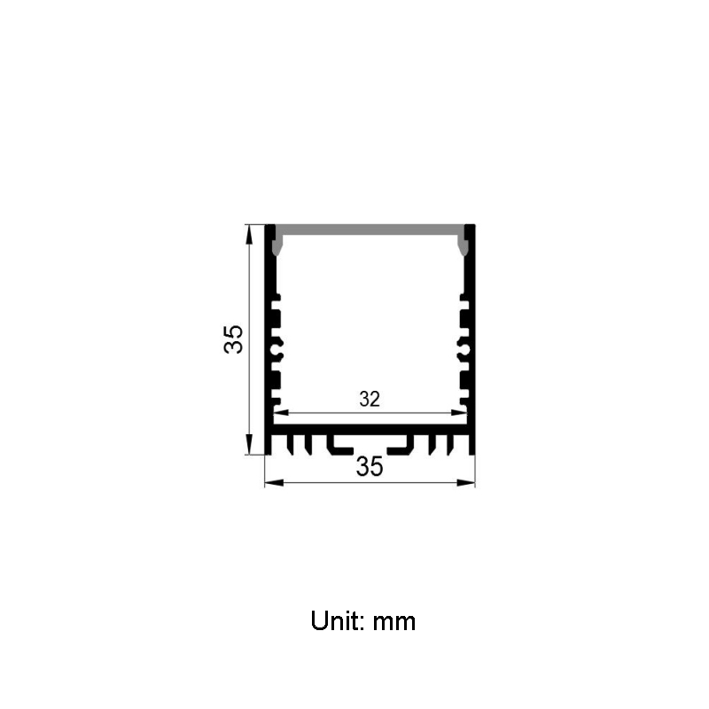 Suspended Aluminum Channel For 3528 Quad Row LED Tape Lights - Inner Width 32mm(1.26inch) Suspended Aluminum Channel For 3528 Quad Row LED Tape Lights - Inner Width 32mm(1.26inch)